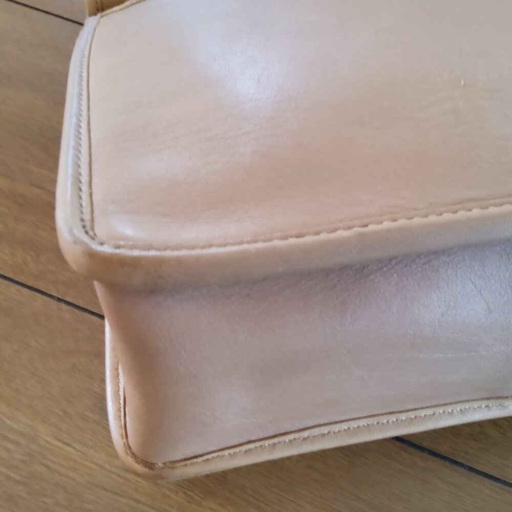 Coach Tan Leather Crossbody Satchel - Picture 10 of 16
